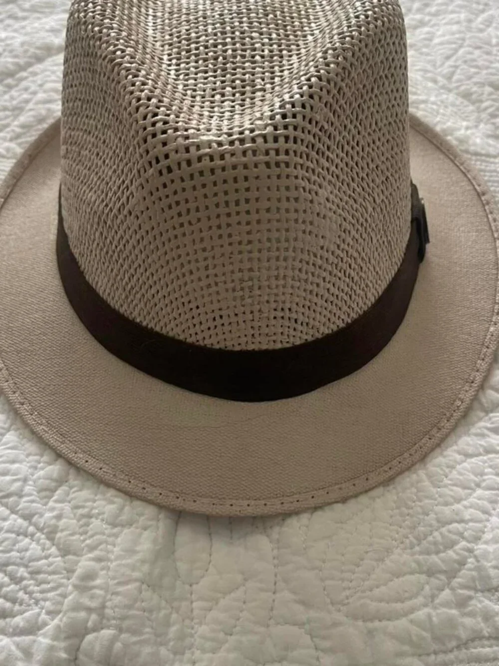 Kids Som-Her Cream Panama Hat with Black Band - Beige / Kids